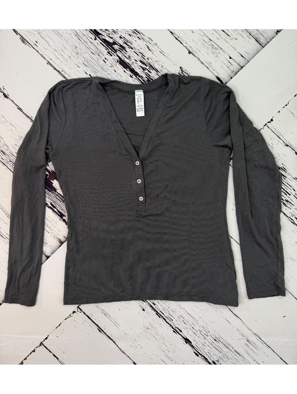 Spanx Luxury Shapewear Better Base Long Sleeve Henley Top Women’s Large